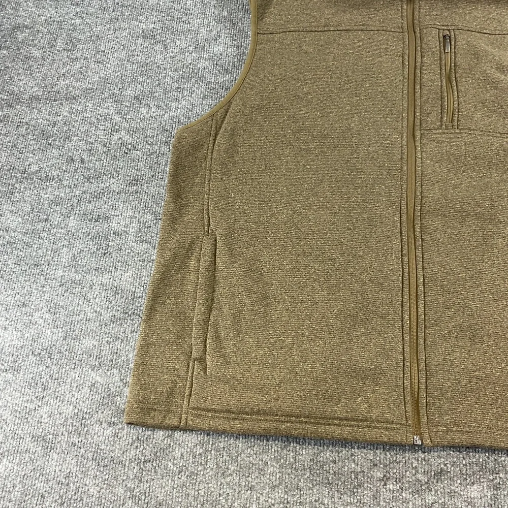 IZOD Vest Mens XXL Brown Full Zip Fleece Performance Casual Outdoor Lightweight